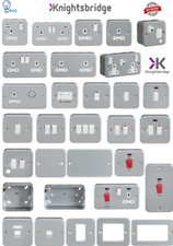 Image of Metal clad electrical fittings switches and sockets-garage industrial wall