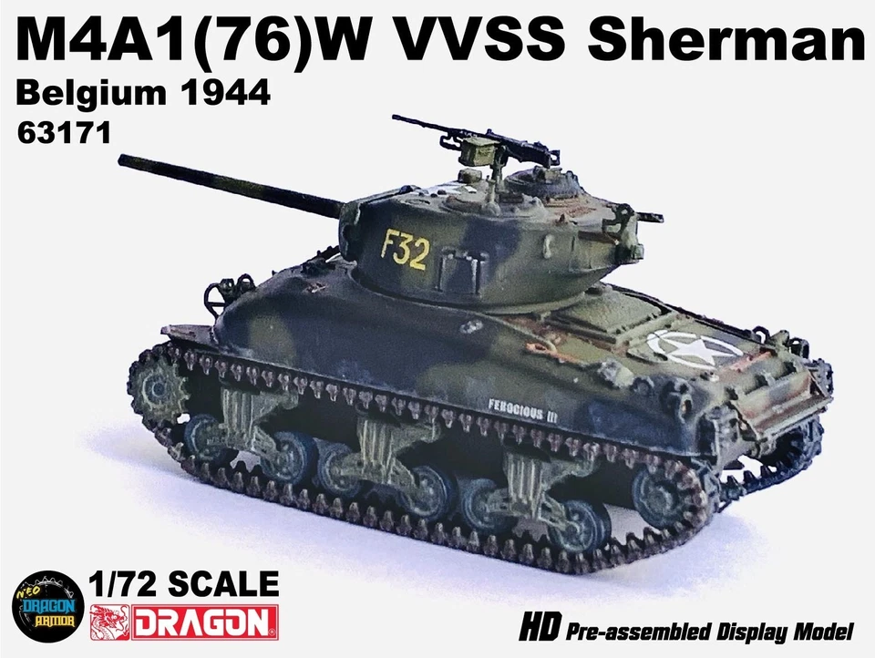 1/72 EE. UU. M4A1 (76) W VVSS Sherman tanque Bélgica 1944 modelo tanque Foto 2 de 4