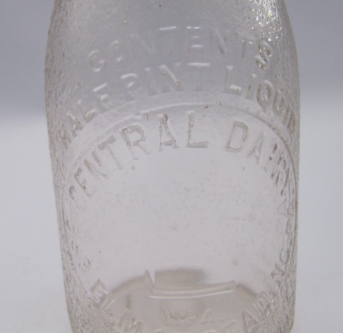 Central Dairy, Half Pint Embossed Milk Bottle, 939 Elm St., Reading, PA - 第 2/6 張圖片