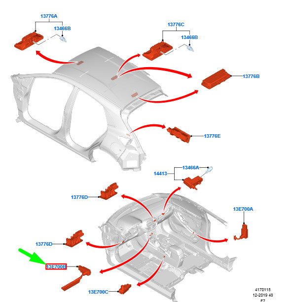 FORD PUMA Additional Lamp Electr. Parts Kit 2305760 JX7B-13E700-GD  