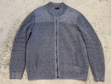 Express Sweater Mens Large Full Zip Ribbed Mock Neck Long Sleeve Casual