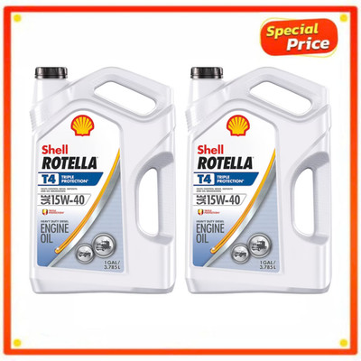 2 Pack Shell Rotella T4 Heavy Duty 15W-40 Diesel Motor Engine Oil 1 Gal Jugs New