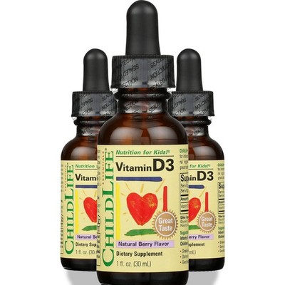 Childlife Essentials Vitamin D3 Drops Natural Berry Flavor 3 Pack