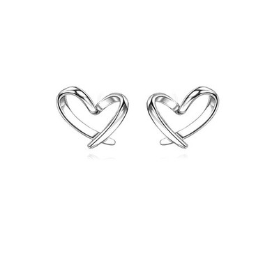 Massive 925 Sterling Silber kleine Herz Ohrstecker für Frauen Teen Mädchen Love Hea