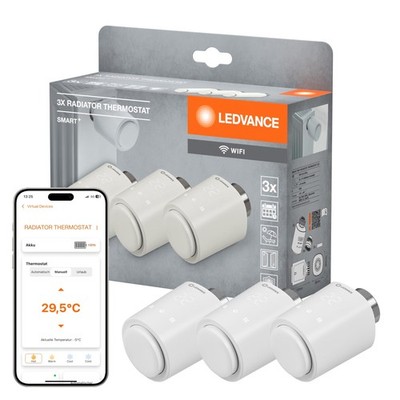 LEDVANCE SMART WiFi Heizkörperthermostat IP20 weiß 3er Pack
