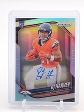 RJ HARVEY 2025 PANINI PRIZM FOOTBALL SILVER ROOKIE RC AUTO #303 BRONCOS Q5442