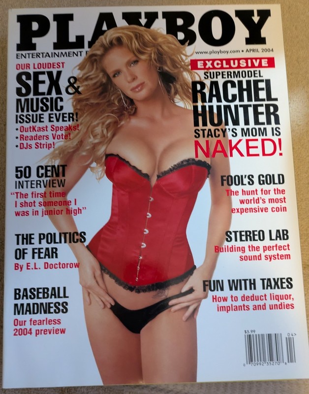 VINTAGE PLAYBOY MAGAZINE APRIL 2004 - RACHEL HUNTER FREE SHIPPING