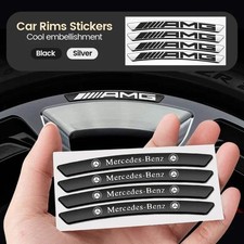 4pcs Metal Car Wheel Hub Sticker Decorative Accessories For Mercedes Benz Amg Gl