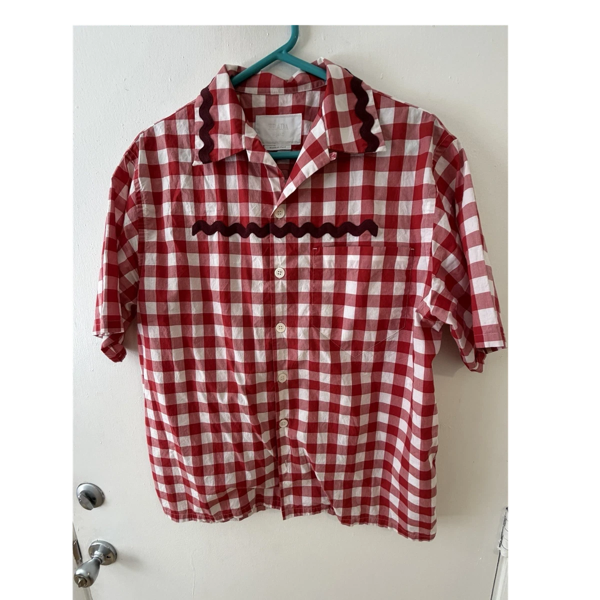 PRADA Cotton Short Sleeve Casual Button-Down Shirts for Men for