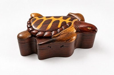 Island Wood Collection Sea Turtle Puzzle Box Wood Jewelry Trinket Box 