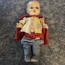 SUPERMAN SUPER-BABE COMPOSITION DOLL damaged creepy spooky Halloween