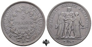 FRANKREICH 5 francs 1848 SILVER Silbermünze France