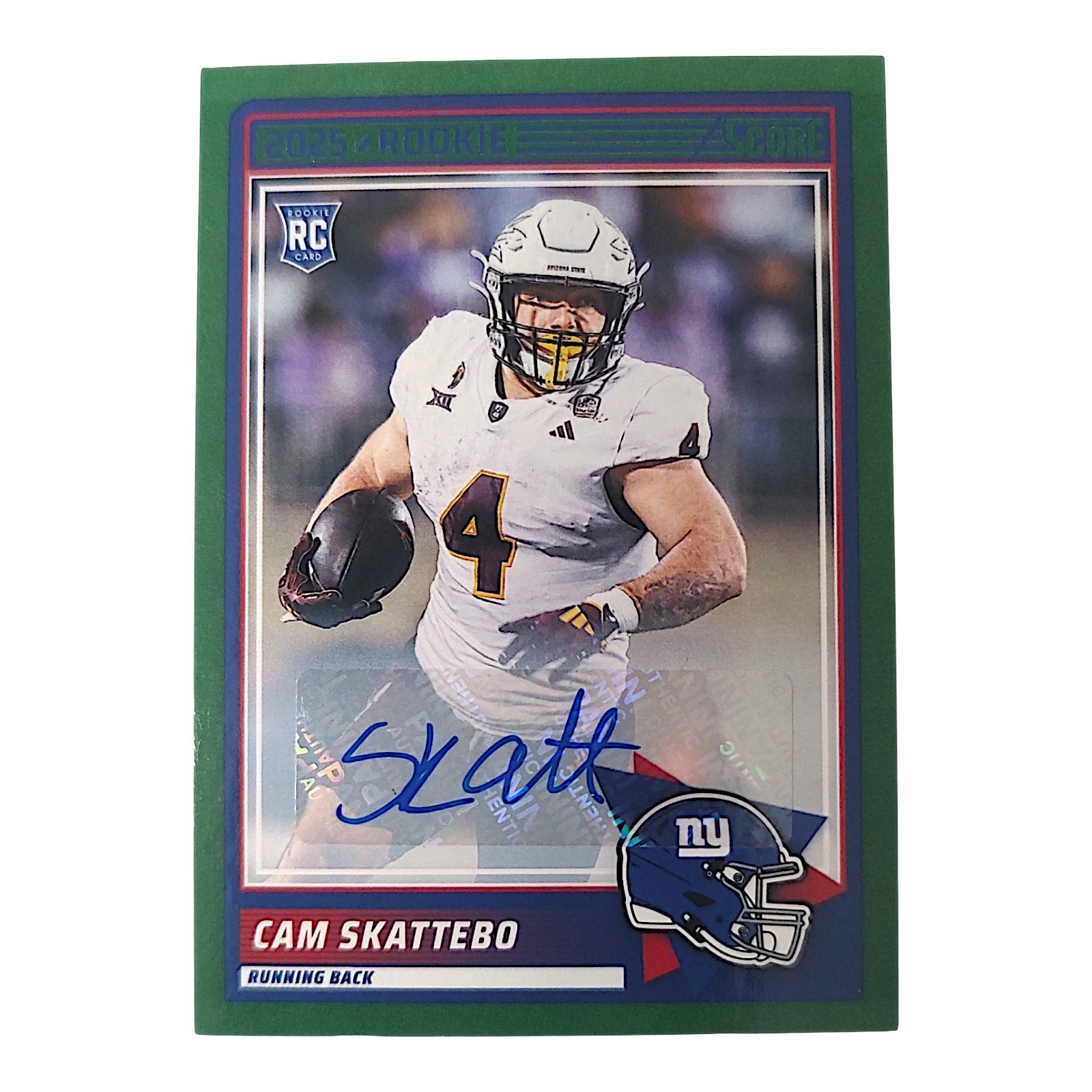 2025 Score - Rookies Cam Skattebo #1 Green Signatures RC