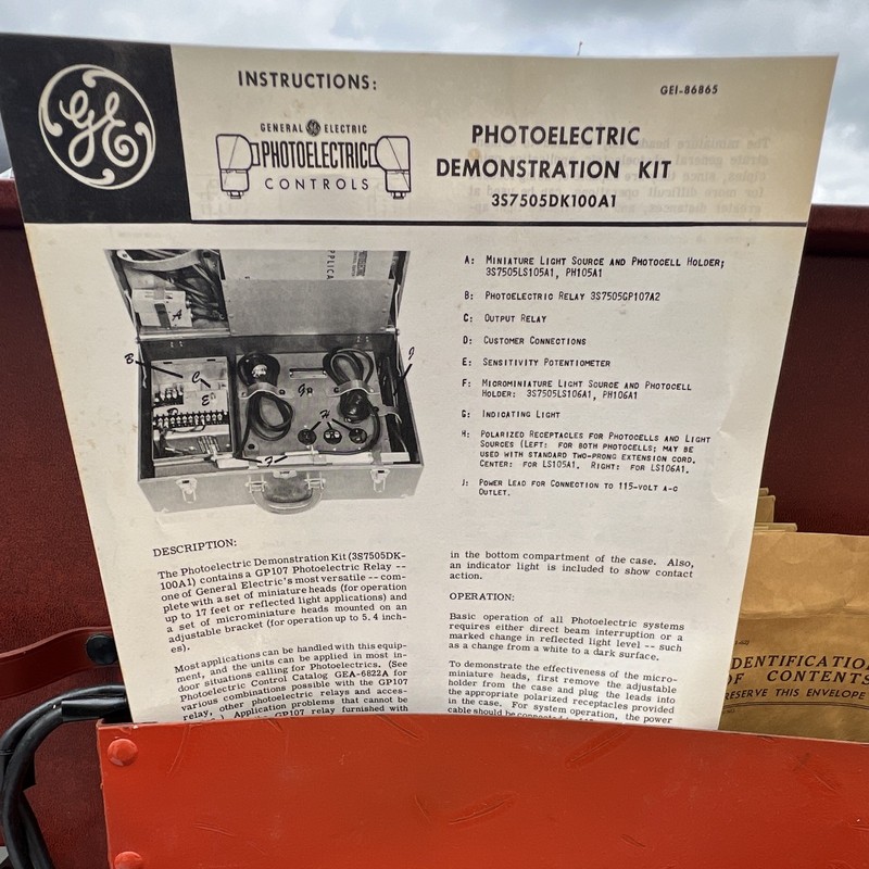 General Electric Photoelectric Demonstration Kit 3S7505DK100A1