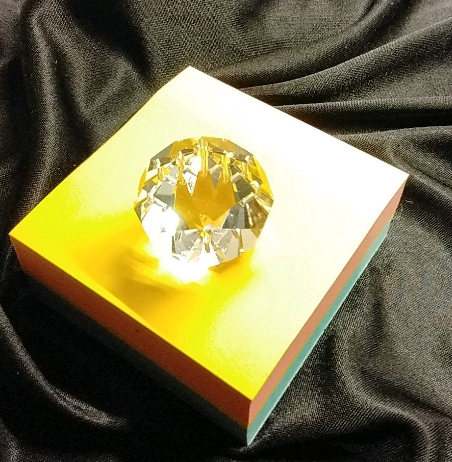 A Faceted Crystal Decorative Object , possible Paper Weight, by OlegCassini