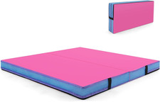 4" Thick Folding Gymnastic Mat, 4Ft X 4Ft X 4In Thickened Bi-Fold Fitness Mat wi