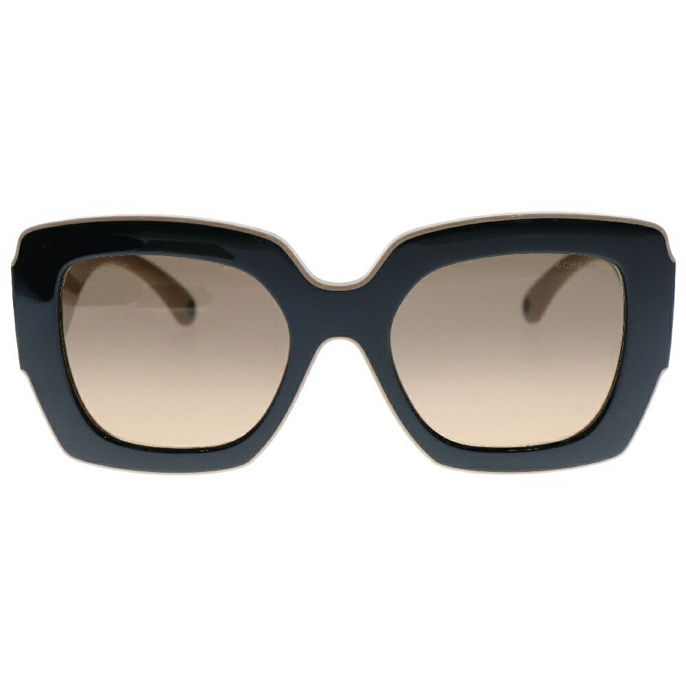 CHANEL Coco Mark Square Sunglasses Size 52 20 Bicolor Black Pink 6