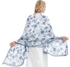 Silk Scarf for Women Fashion Long Satin Lightweight Large Shawl Wrap Printed ...