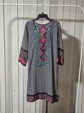 Black Indian Pakistani Kurta Dress Women's Size Medium Kameez 1 Piece