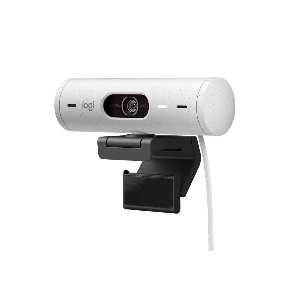 Webcam Logitech Brio 500 HD avec double micro antibruit en blanc