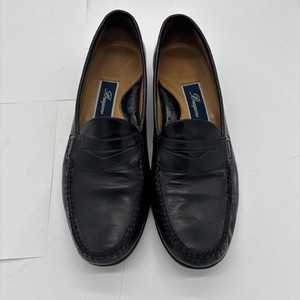 Vintage Bragano Cole Haan Mens 9.5M Loafers Black Leather Classic Tuxedo Shoes VTG Bragano Cole Haan Loafers Men 9 M Black Calf Leather  main image 2