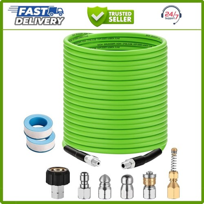 #ad Pressure Washer Sewer Jetter Kit 50Ft X1 4quot; Hydro Drain Jetter Cleaner Hose $57.00