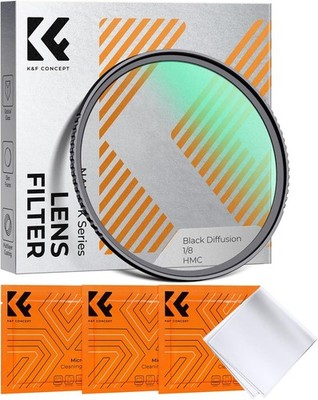 K&F CONCEPT Black Diffusion Filter Soft Mist 1/4 1/8 Filter 52/62/67/72/77/82mm