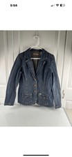 Vintage 90 s Levi Strauss Signature Women s Blazer Jacket Stretch Denim Blue