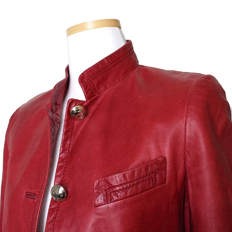 Gucci Giacca di pelle rossa 44 75630646