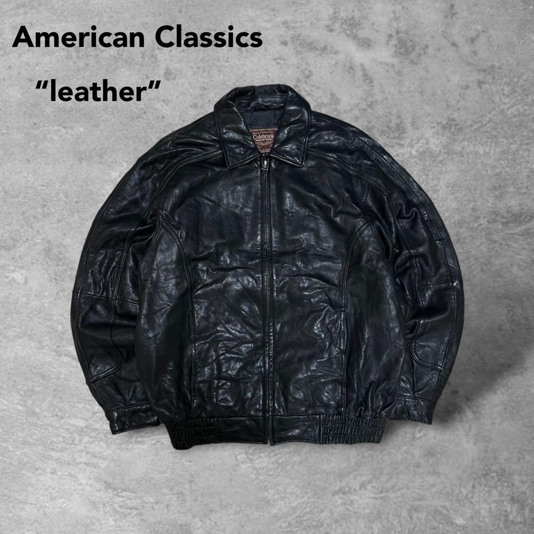 Vintage American Classics Genuine Black Leather Tracker Jacket