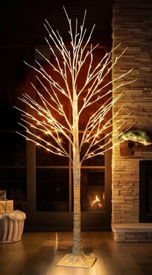 TW SHINE 144 LED Lighted Birch Tree, 6 FT Pre-lit Artificial 6ft, 1 Pack