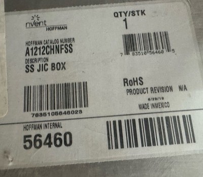 Hoffman A-1212CHNFSS Stainless Junction Box Enclosure (no Box)