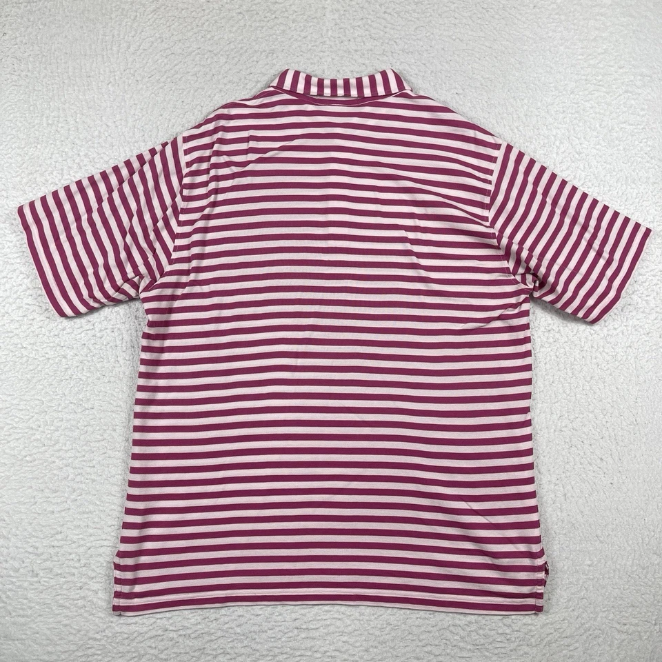 Camisa Polo Martin Para Hombres XL Rosa Rayas Informal Viaje Vacaciones Oficina Ropa de Trabajo Foto 2 de 4