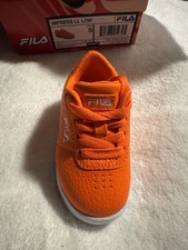 New Fila Impress LL Low Orange and White Size 5 Sneakers Infant/Toddler Shoes