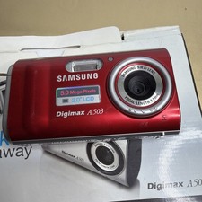 Samsung Digimax A503 5.0 MP Red Compact Digital Camera Audio Recording Date/Time