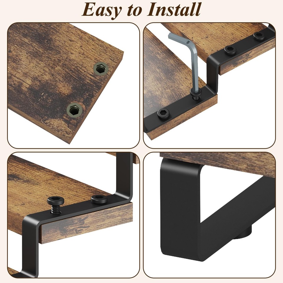 Spice Rack Organizer for Cabinet, 4 Tier Wooden Display Riser Stand ...