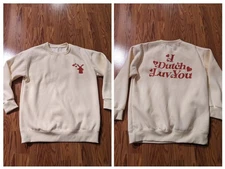 New Dutch Bros Windmill I Dutch Luv You Love Sweatshirt cream red Coffee M