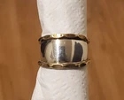 Laton Sterling Silver with Brass Trim Cuff (Open Band) (Adjustable) Vintage Ring
