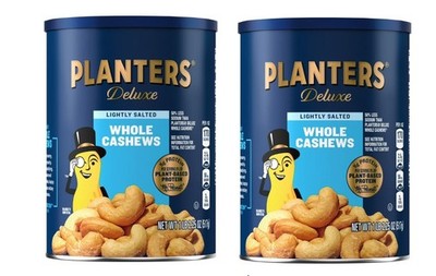 PLANTERS Deluxe Salted Whole Cashews, Party Snacks, Protein 18.25oz (2 PACK)