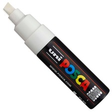 Uni Posca PC-8K Paint Marker Art Pen Chisel Tip - White - Buy 4, Pay for 3