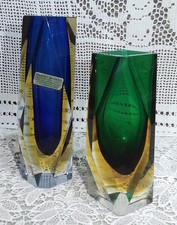 MURANO 2 VASI IN VETRO SOMMERSO ANNI 70