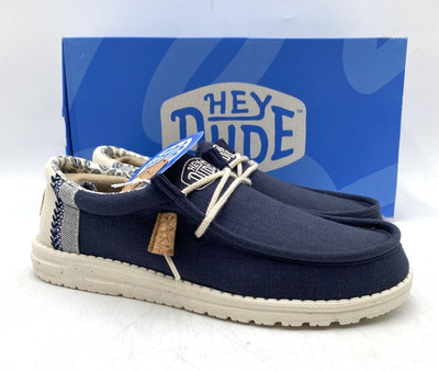 Hey Dude WALLY BREAK STITCH Men's NEW Casual Slip-on Shoes Navy US Size 8