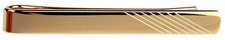 David Van Hagen Mens Diagonal Lined End Tie Slide - Gold