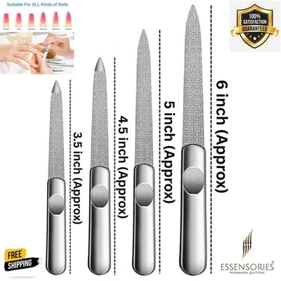 ESSENSORIES LTD Professional Stainless Steel Diamond Nail Files Set Manicure Tool Autoclaveable