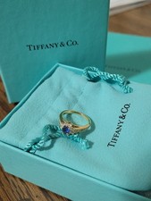 Tiffany & Co. 18K Gold Sapphire & Diamond Flo...