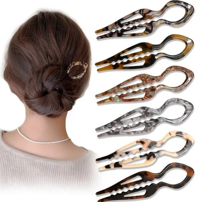 1-6X Lialys Hair Pin For Elegant Hair Prestige Hair Pins French UShaped Hair Pin