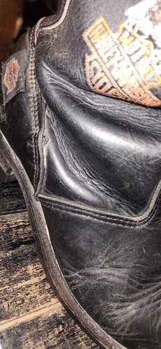 Harley Davidson Conductor Motorcycle Boots 10R Black Side Embroidered Eagle - Picture 12 of 16