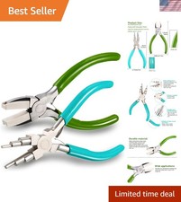 Durable 2-Piece Jewelry Pliers Set with Comfortable Grip - Perfect for Crafts