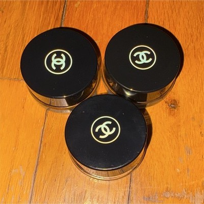 CHANEL Small Empty Reusable Plastic Cosmetic Jars Set of 3 Clear/Black Lids