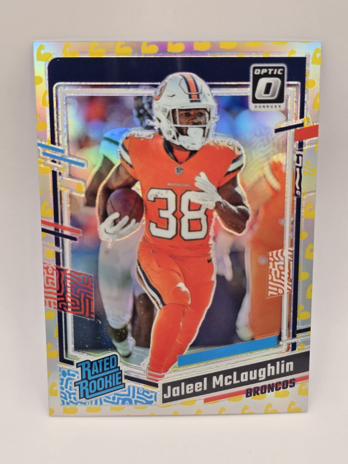 2023 Donruss Optic - Rated Rookie Jaleel McLaughlin #232 Flex Prizm /149 (RC)